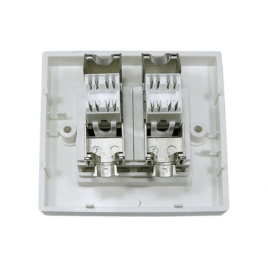 Scan CAT6a Single Gang Dual Port Facplate Tool Less