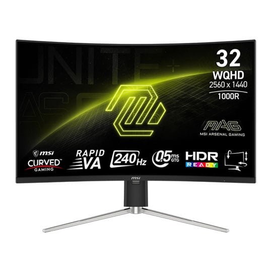 MSI 31.5" MAG 325CQRXF E2 WQHD 240Hz Rapid VA Curved Gaming Monitor