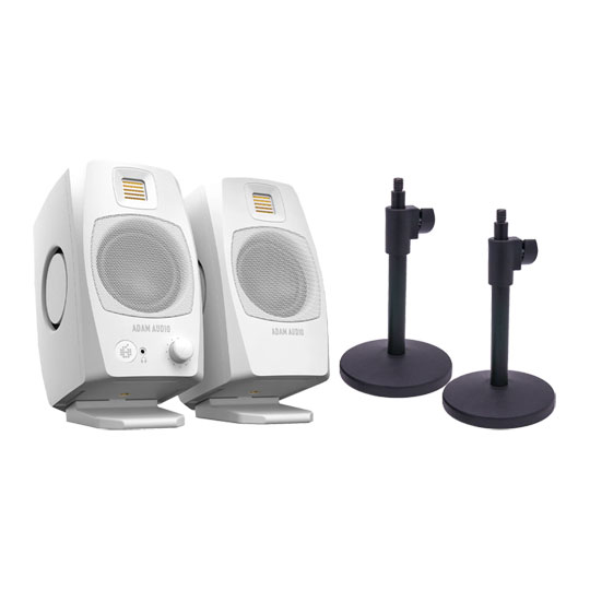 ADAM Audio D3V Desktop Monitor System - White + Stands