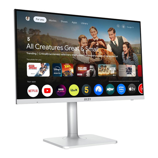 MSI Modern 27" MD272UPSW White 4K Adaptive Sync Google TV Smart Monitor